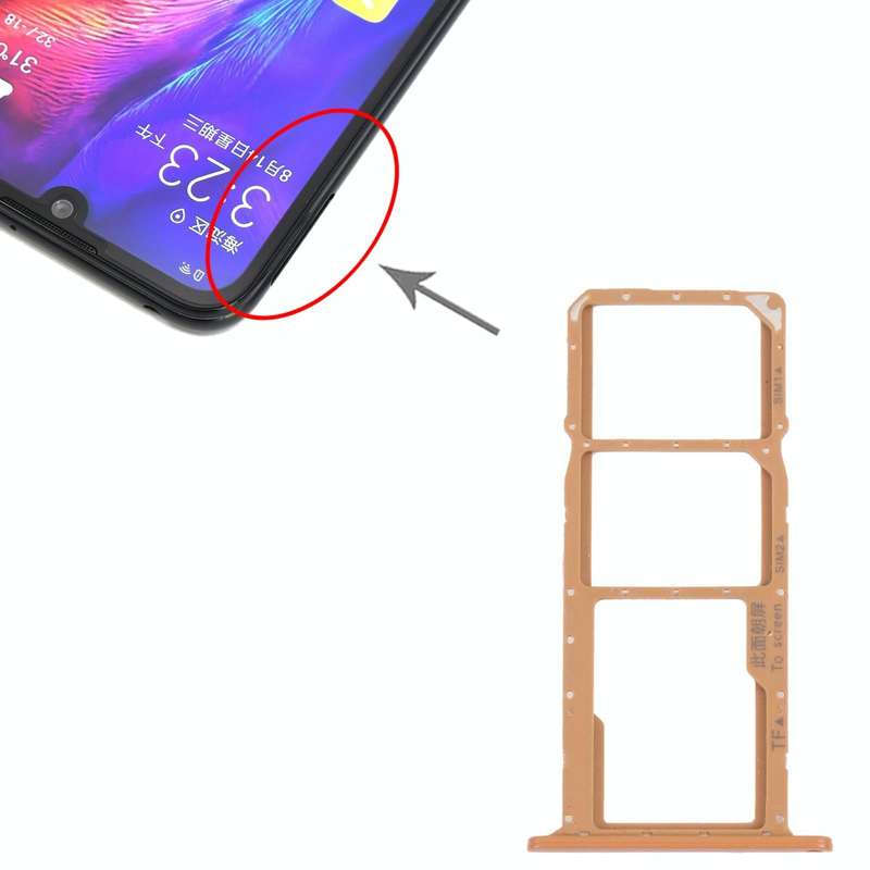 SIM Card Tray + SIM Card Tray + Micro SD Card Tray for Honor Play 8(Brown)