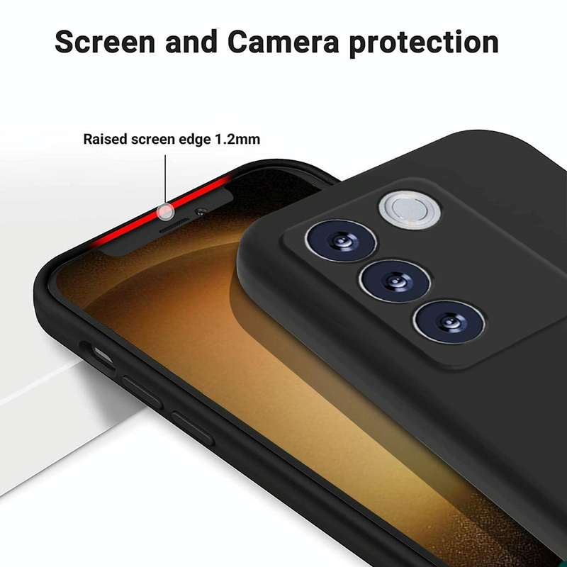 For vivo V27 / V27 Pro / S16 / S16 Pro Pure Color Liquid Silicone Shockproof Phone Case(Black)
