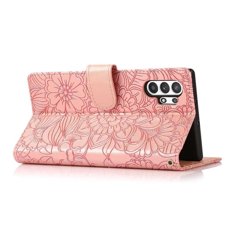 For Samsung Galaxy A32 5G Skin Feel Embossed Sunflower Horizontal Flip Leather Case with Holder &...