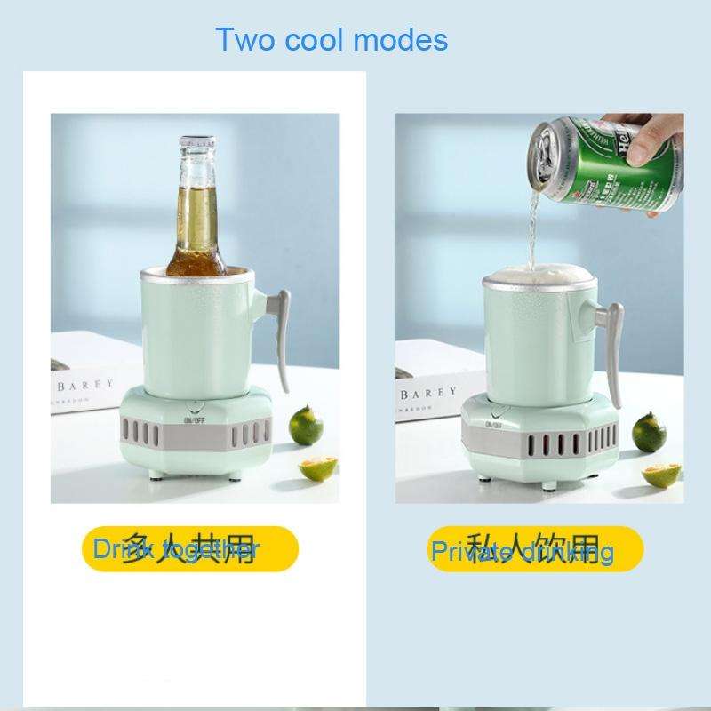 Fast Cooling Cup Mini Chilled Drinks Juice Desktop Quick-Freeze Cooling Drinks Cup, CN Plug(Blue)