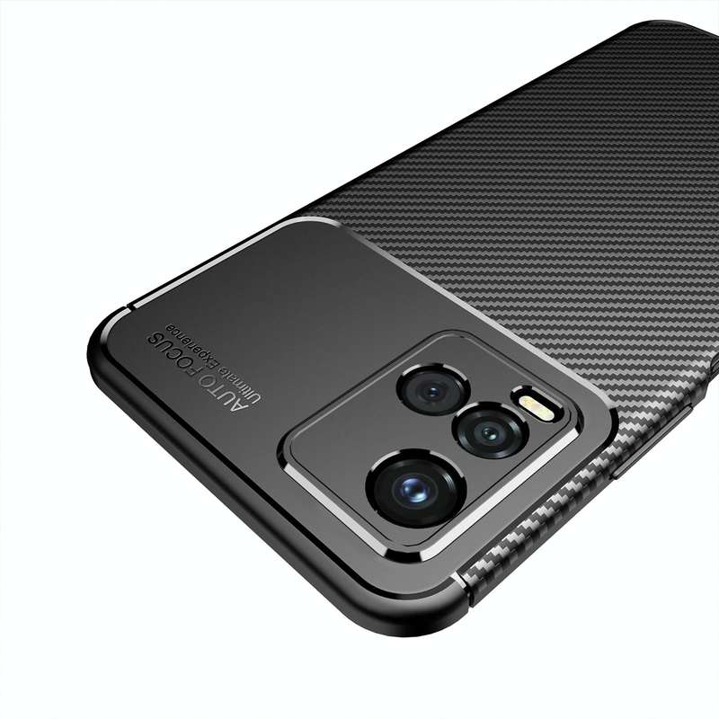 For vivo Y33S Carbon Fiber Texture Shockproof TPU Case(Black)