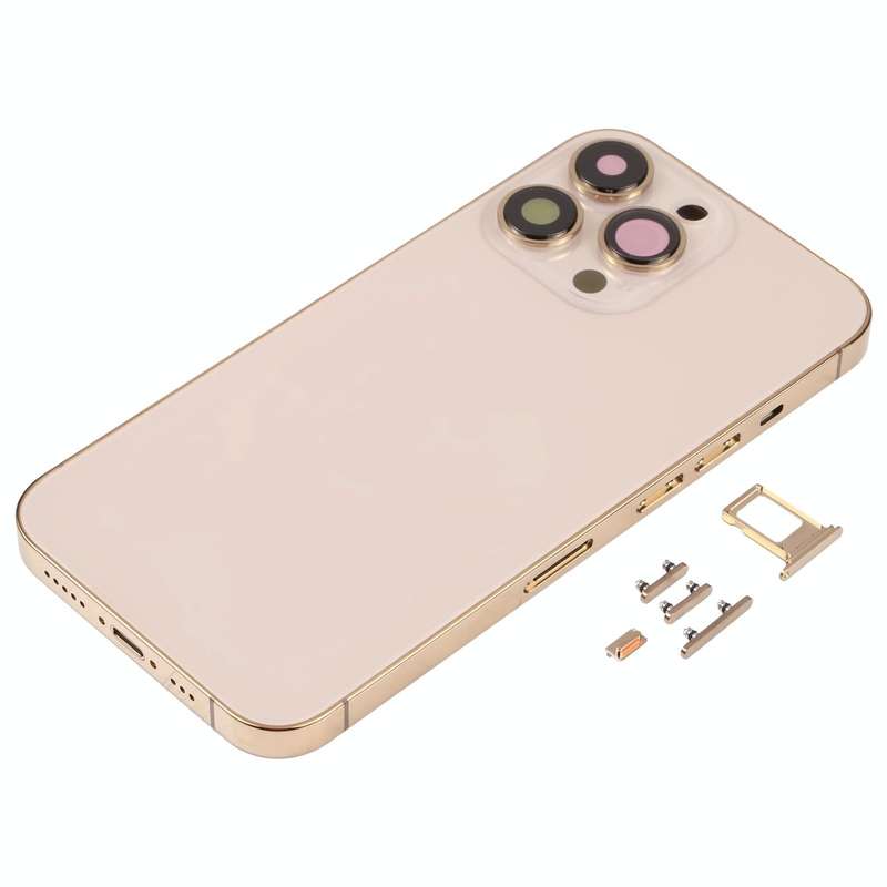 Back Housing Cover with SIM Card Tray & Side  Keys & Camera Lens for iPhone 13 Pro(Gold)
