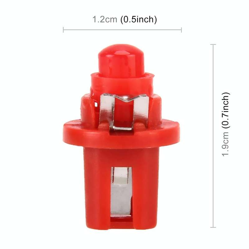 10 PCS 0.4W B8.5 Wedge Instrument Panel COB LED Light Dashboard Gauge Cluster Indicator Lamp Bulb...