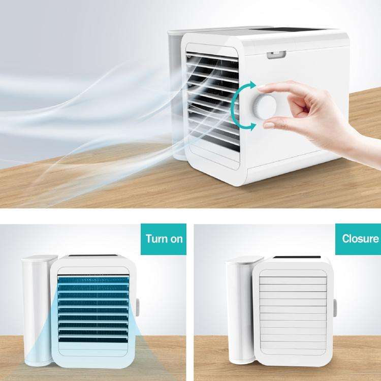 3 in 1 Refrigeration + Humidification + Purification Air Cooler Desktop Cooling Fan with Colorful...