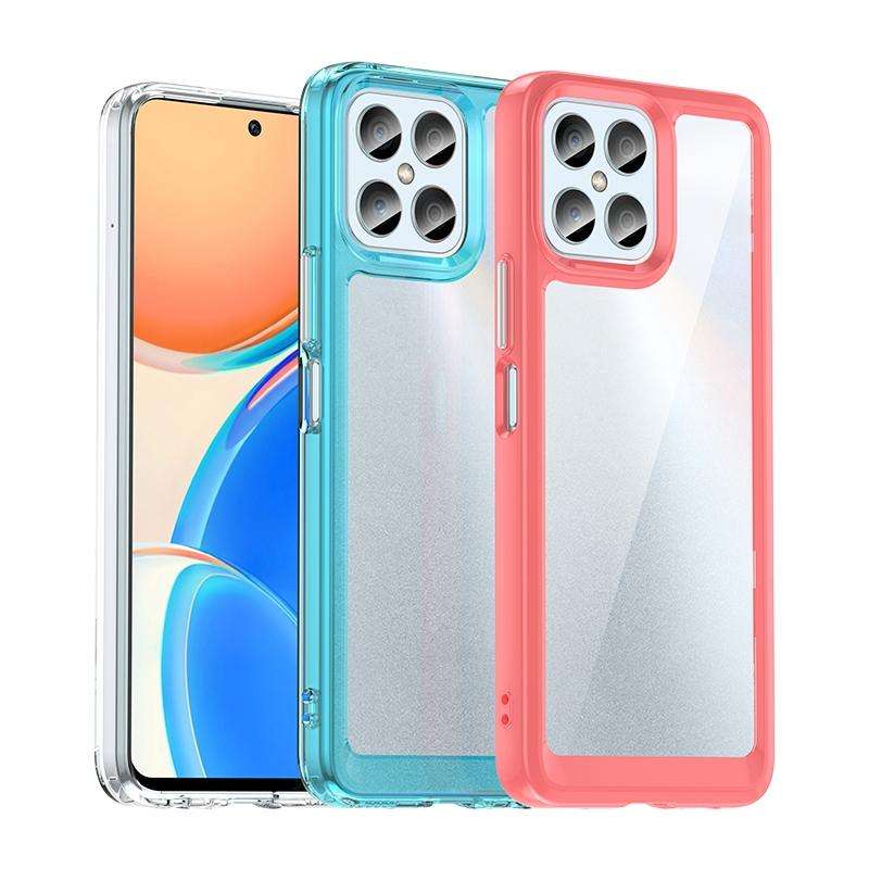 For Honor X8 Colorful Series Acrylic + TPU Phone Case(Black)