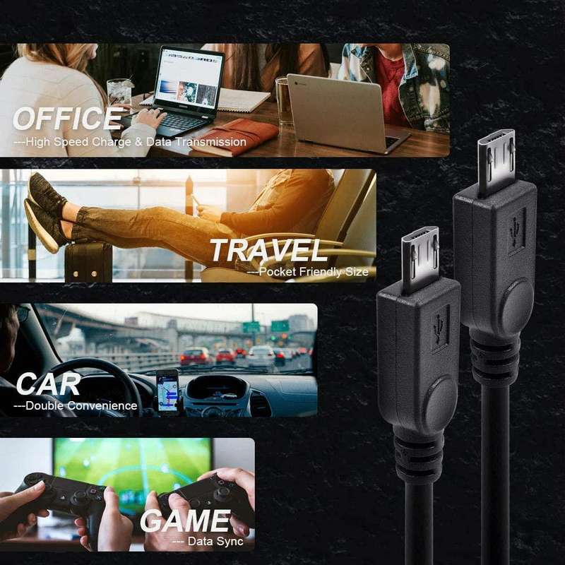 USB-C / Type-C Female to 2 x Micro USB Male Adapter Y Cable, Total Length: about 30cm