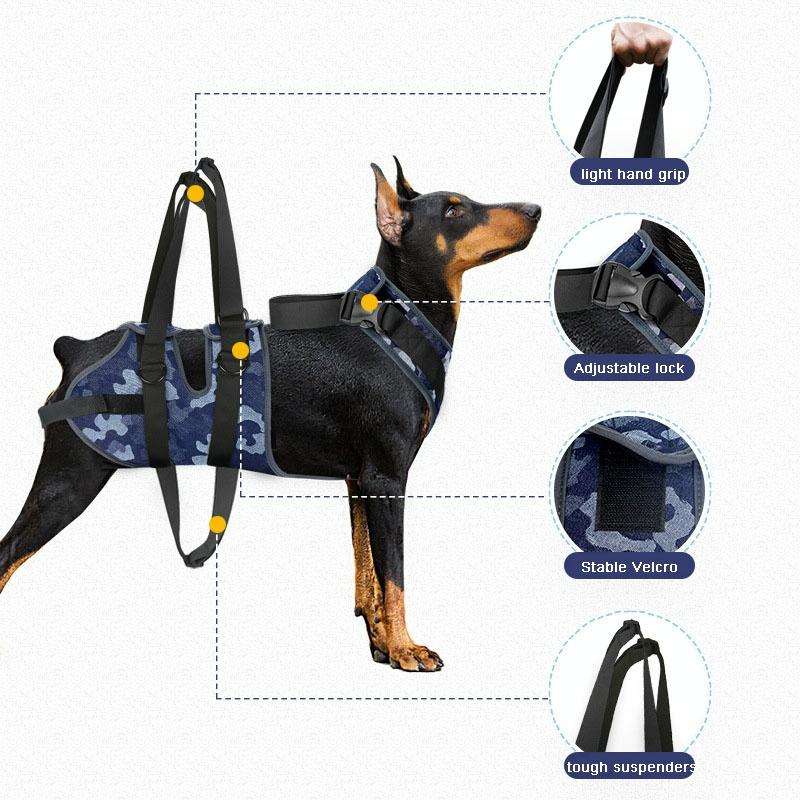Injured Dog Auxiliary Leash Front and Rear Leg Double Slings For Large and Medium-sized Dogs, Siz...