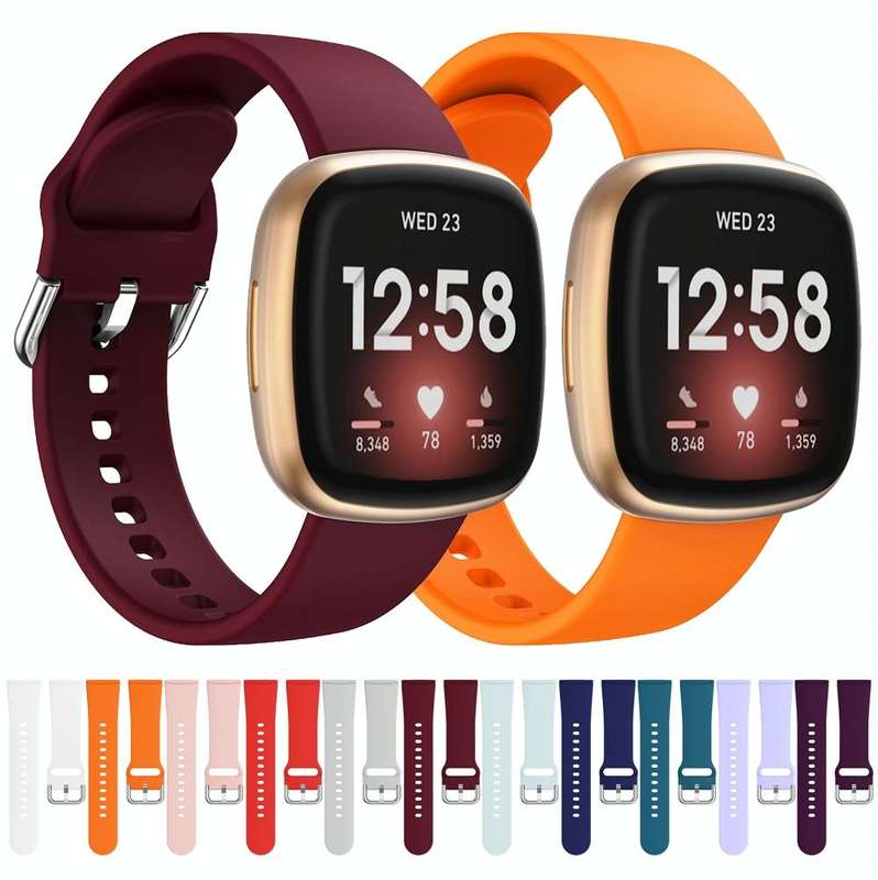 For Fitbit Versa 3 Silicone Watch Band(Dark Green)