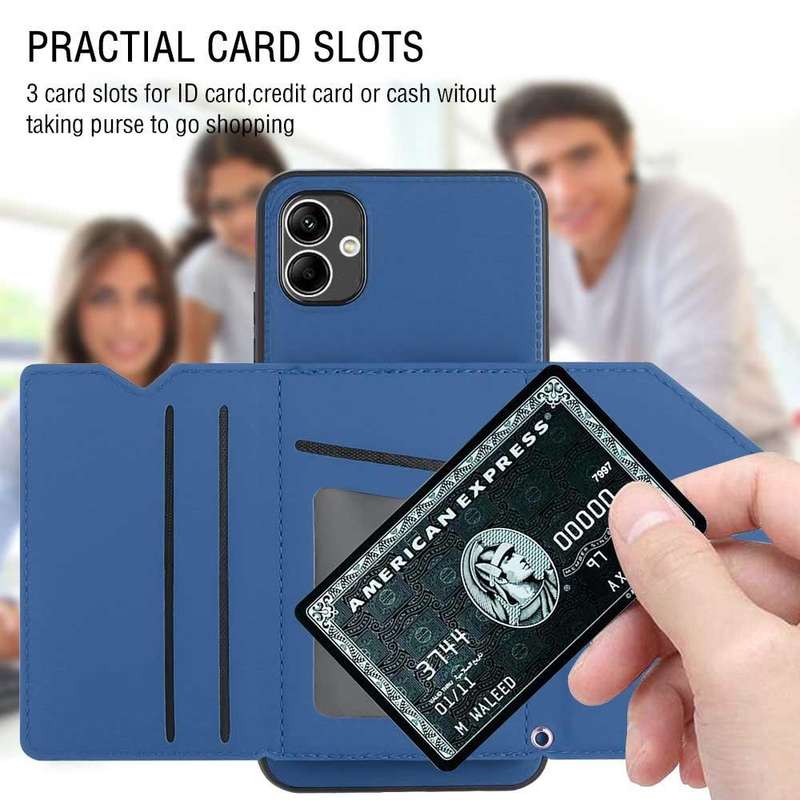 For Samsung Galaxy A04e Skin Feel PU + TPU + PC Card Slots Phone Case(Royal Blue)
