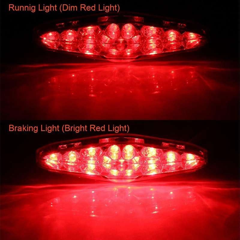 2 PCS KC-WD-NEW-3X Motorcycle LED Brake Light Running Lamp (Transparent)