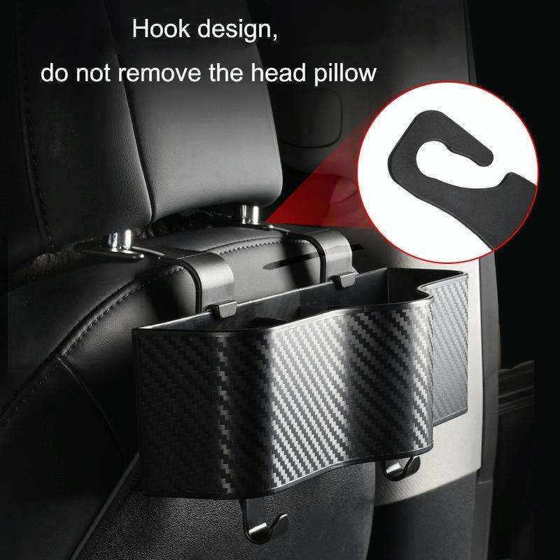 Car Seat Back Storage Box Rear Hanging Cup Holder(Black)