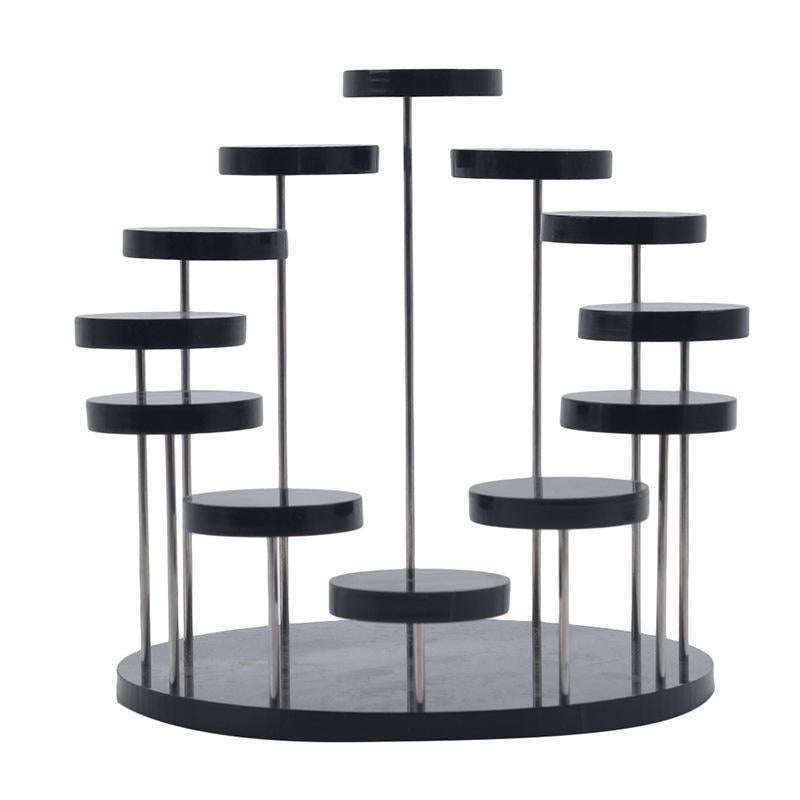12 Rounds Base Acrylic Jewelry Ring Display Stand( Black)