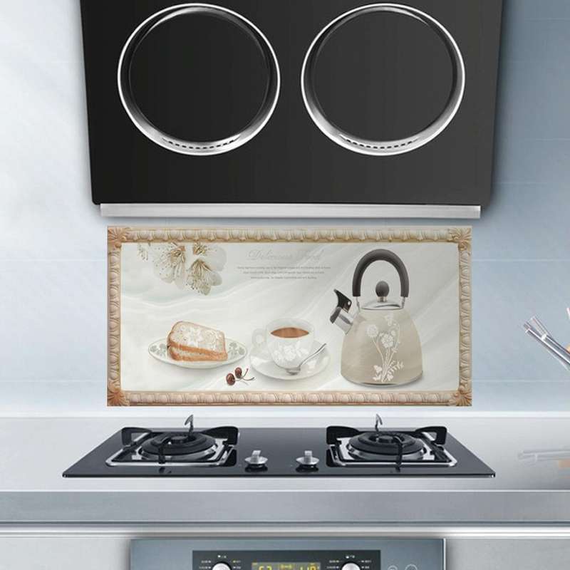 Self-Adhesive Heat-Resistant Oil-Proof Stickers Household Kitchen Stove Tile Wall Stickers, Speci...