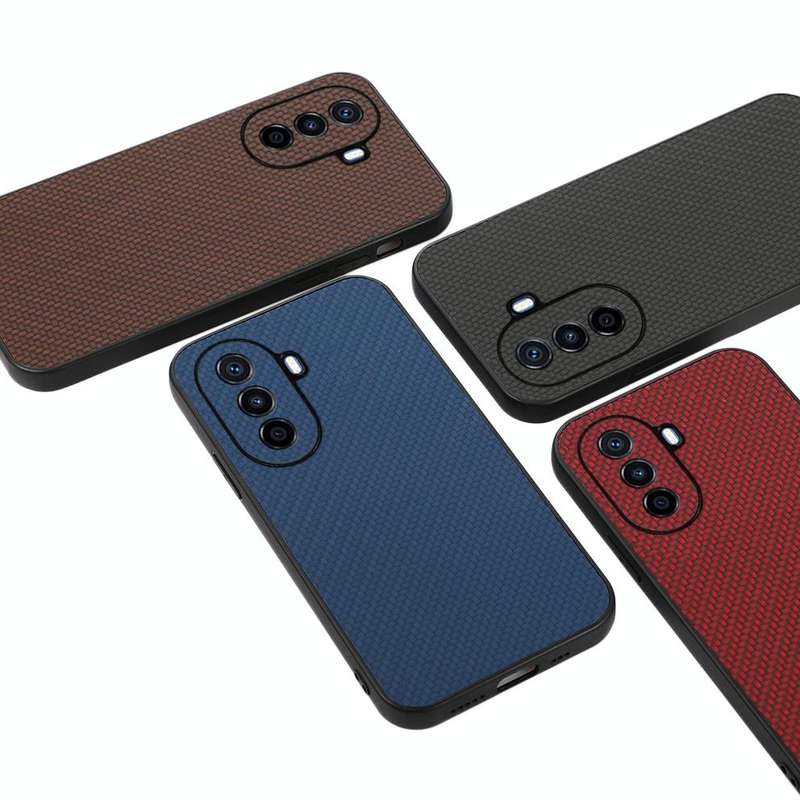 For Huawei Enjoy 50 China/nova Y70 4G Global/nova Y70 Plus Fine Hole Carbon Fiber Texture Shockpr...