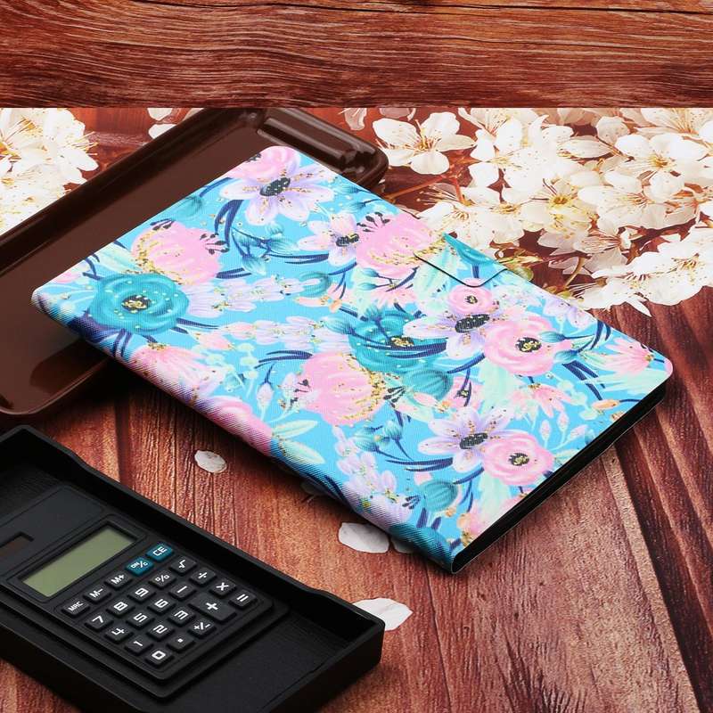 For Samsung Galaxy Tab A9 Flower Pattern Horizontal Flip PU Tablet Case with Sleep / Wake-up Func...
