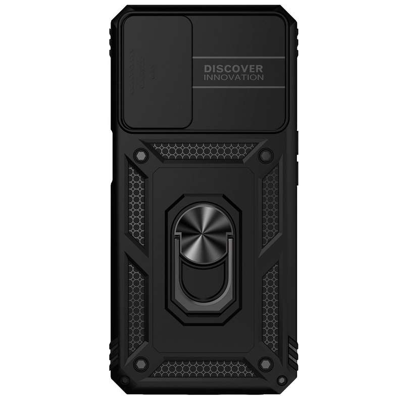 For OPPO A16 Sliding Camshield Holder Phone Case(Black)