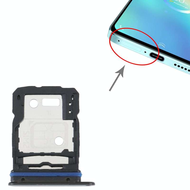 For vivo S15 SIM Card Tray + SIM Card Tray (Black)
