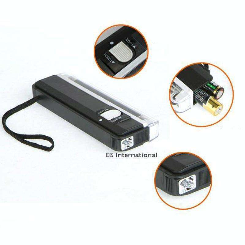 Handheld Blacklight UV Lamp & LED Flashlight, Verify Hidden Security Features On banknotes and Pa...