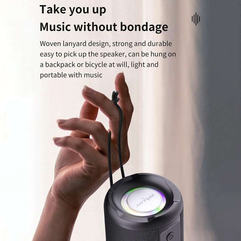 Zealot S46 TWS Portable Wireless Bluetooth Speaker with Colorful Light(Black)
