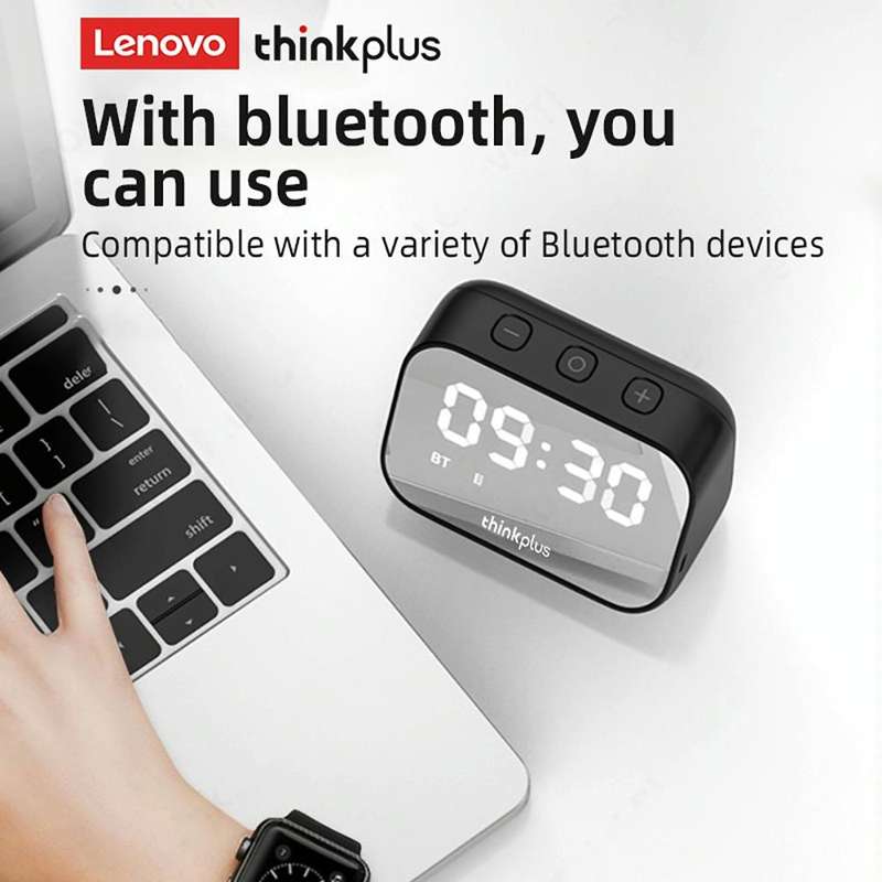 Lenovo TS13 Wireless Portable Subwoofer Stereo Bluetooth Speaker Smart Alarm Clock(White)