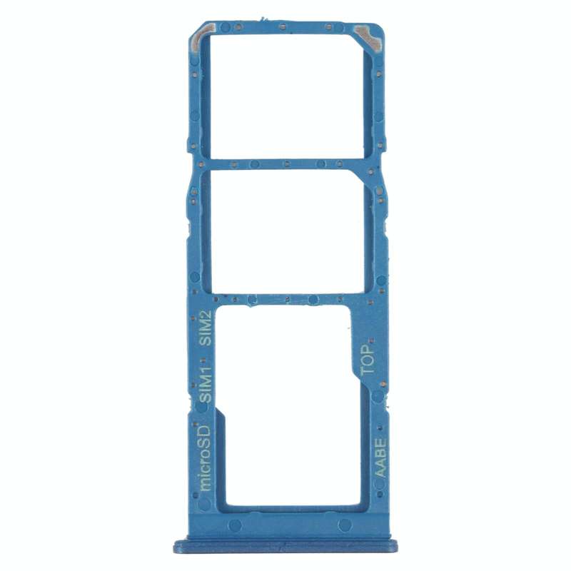 For Samsung Galaxy A12 SM-A125 SIM Card Tray + SIM Card Tray + Micro SD Card Tray (Blue)