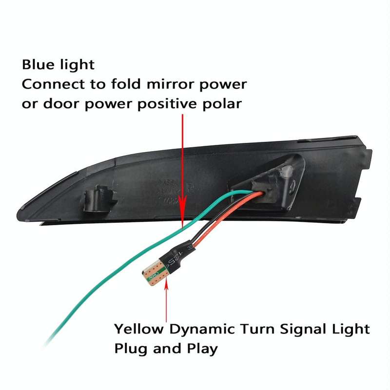 1 Pair For Ford Fiesta 2008-2017 Car Dynamic LED Turn Signal Light Rearview Mirror Flasher Water ...