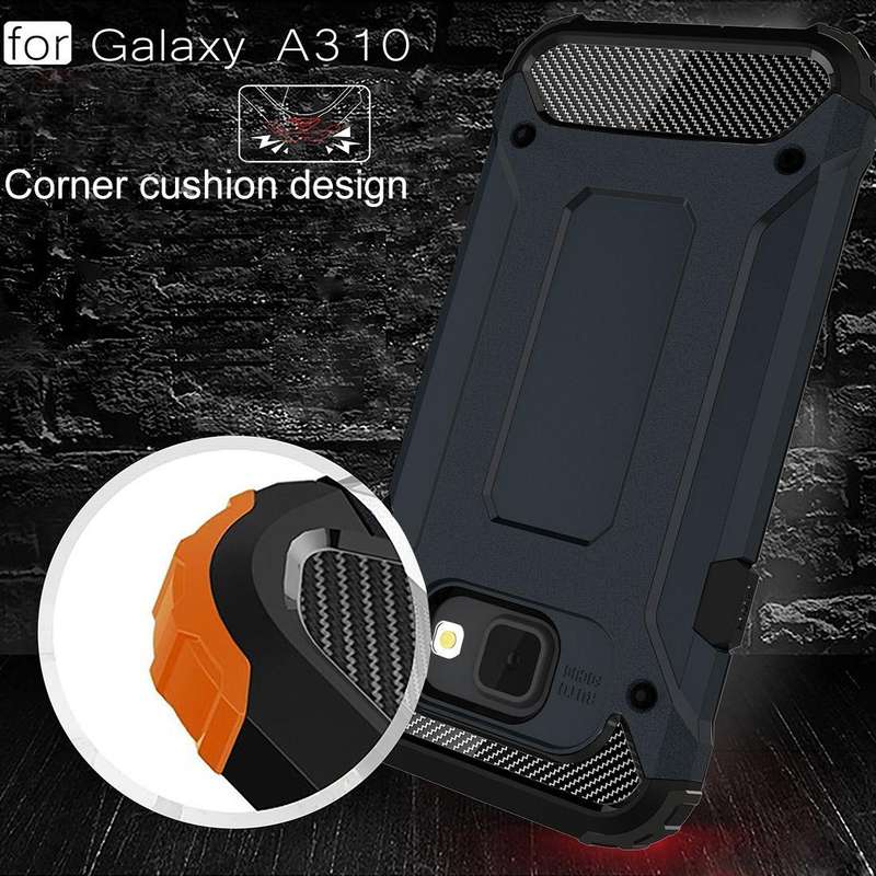 For Galaxy A3 (2016) / A310 Tough Armor TPU + PC Combination Case(Dark Blue)