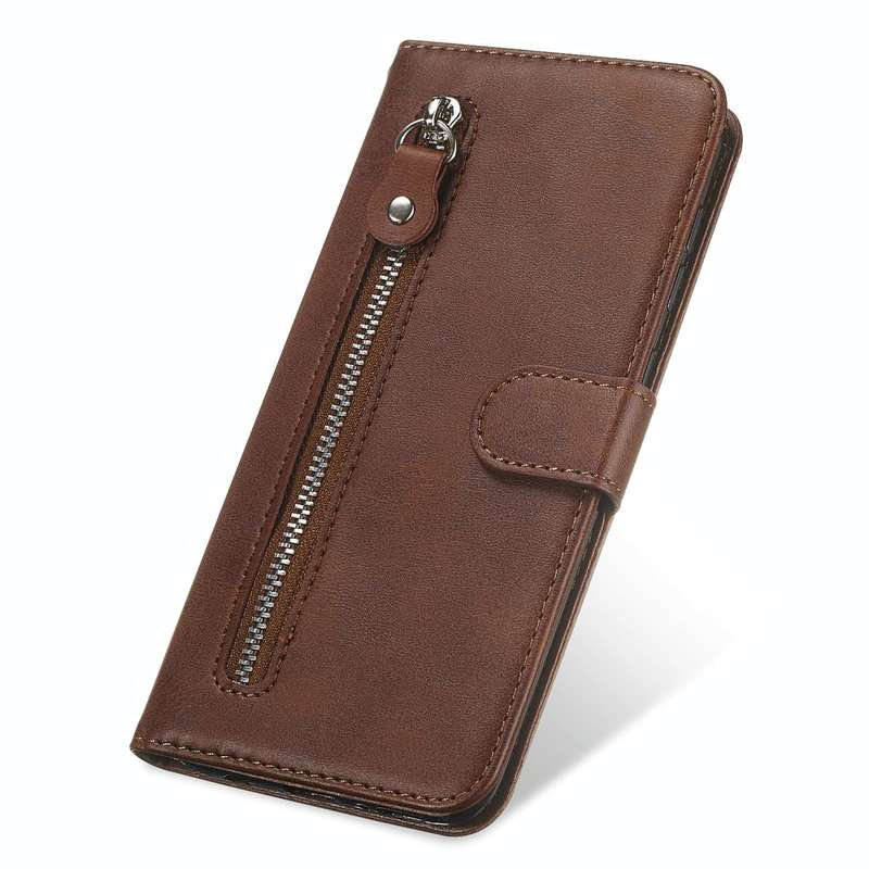 For Huawei nova 8i / Honor 50 Lite Calf Texture Zipper Horizontal Flip Leather Phone Case(Brown)