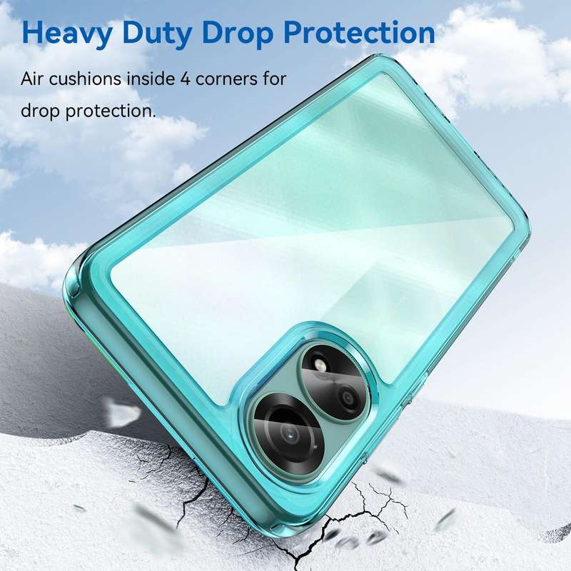 For OPPO A78 4G Colorful Series Acrylic Hybrid TPU Phone Case(Transparent Blue)