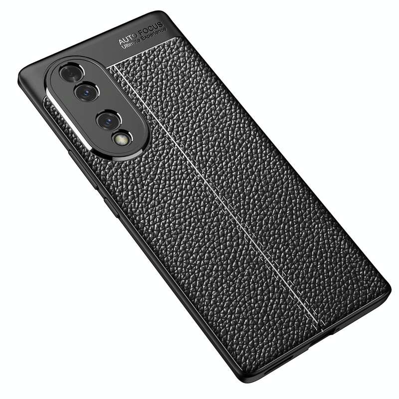 For Honor 70 Litchi Texture Shockproof TPU Phone Case(Black)