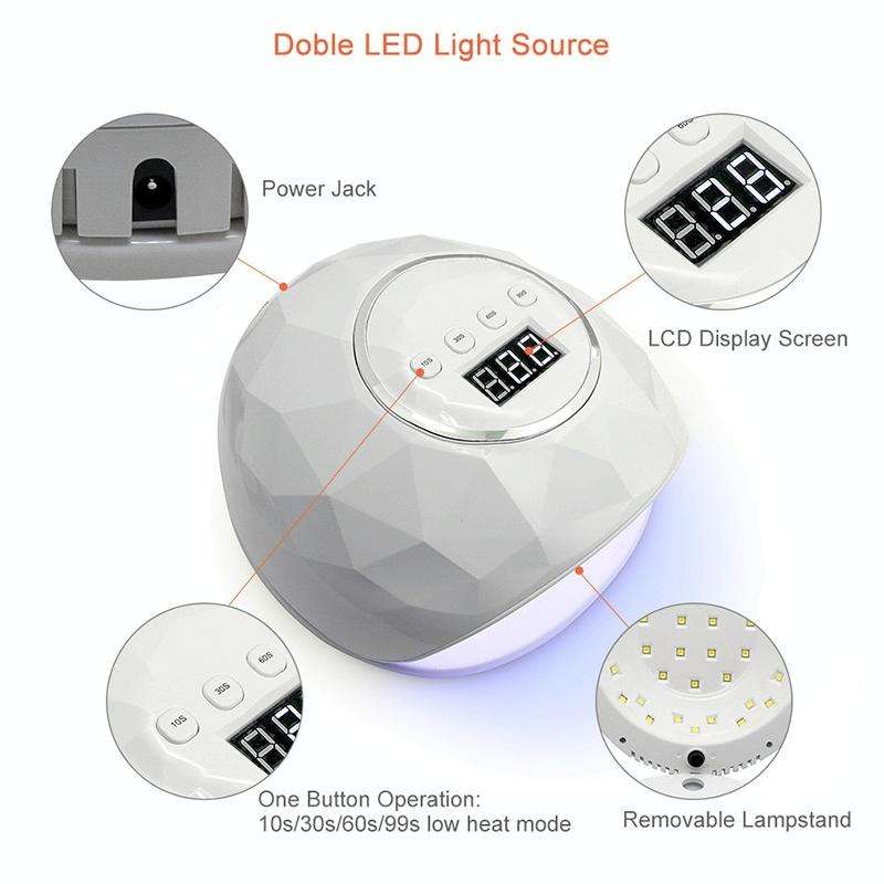 F6 UV LED Lamp Nail Dryer Dual hands Nail Lamp Curing UV Gel Nail Polish With Sensor & Timer & LC...