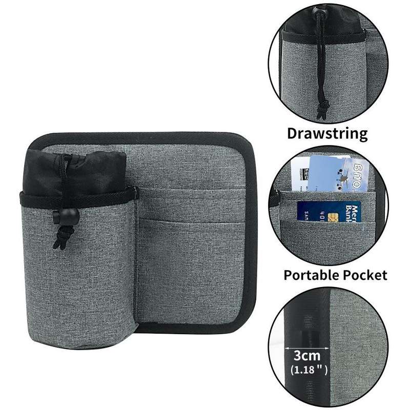 Luggage Storage Cup Holder Air Ticket Storage Bag(Gray)