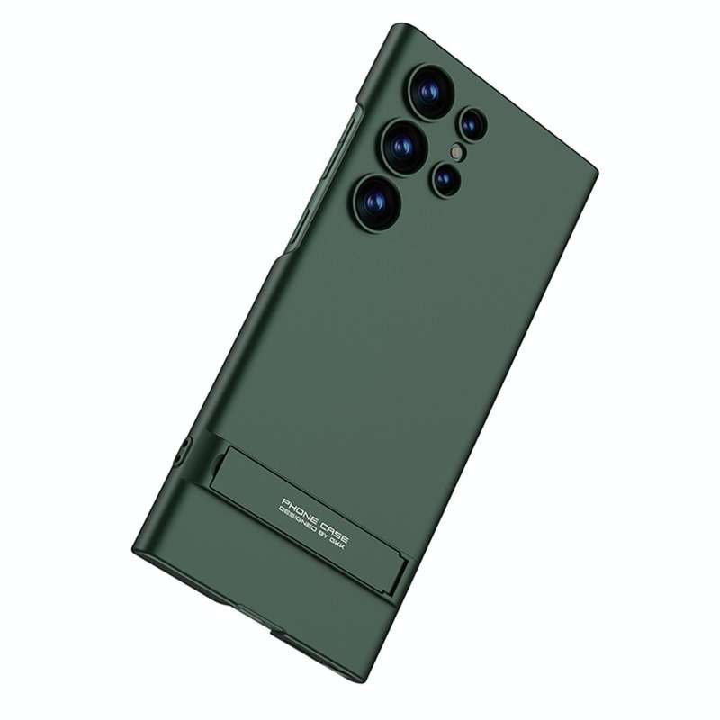 For Samsung Galaxy S23 Ultra 5G GKK Triumph Ultra Thin Full Coverage Phone Case with Stand(Black)