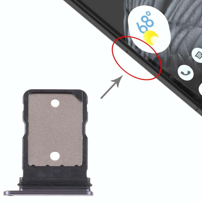 For Google Pixel 7 Pro Original SIM Card Tray with SIM Pin (Black)