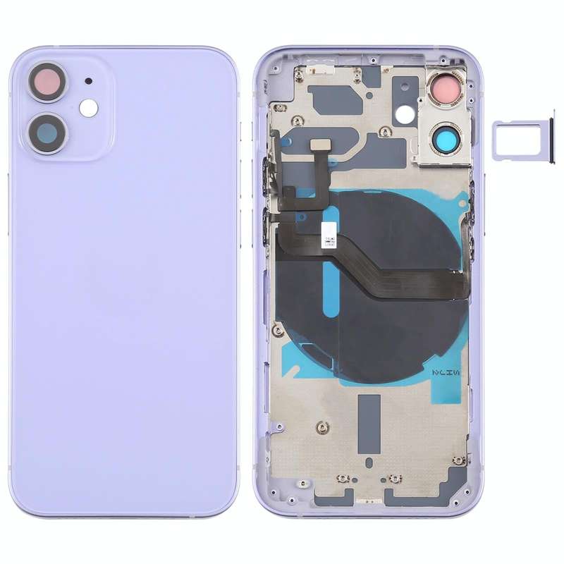 Battery Back Cover (with Side Keys & Card Tray & Power + Volume Flex Cable & Wireless Charging Mo...