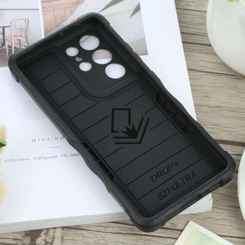 For Samsung Galaxy S21 Ultra 5G Non-slip Armor Phone Case(Black)