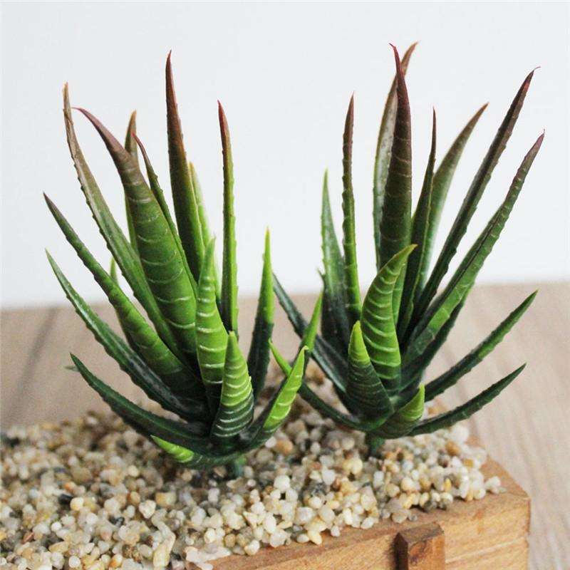 Artificial Mini Aloe Plastic Plants Craft Floristry Landscape Garden Family Office Decoration(Gre...