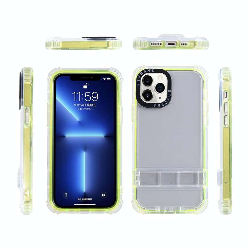 For iPhone 11 Pro Max 2 in 1 360 Invisible Holder Cross-body Rope Phone Case(Purple)