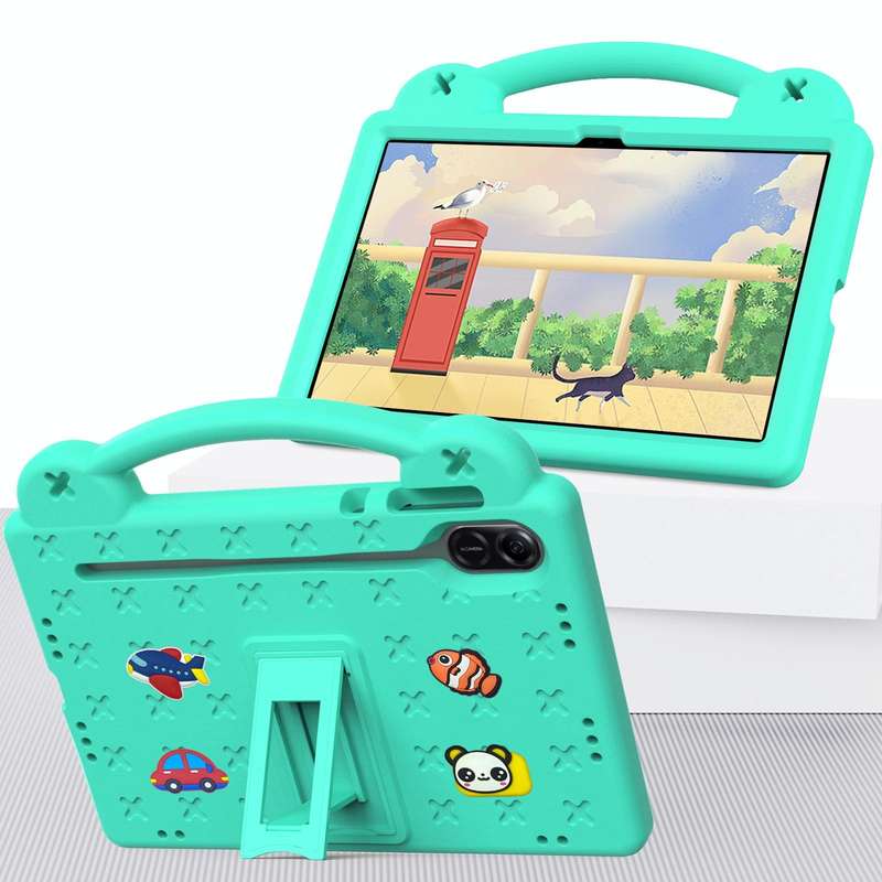 For Honor Pad X9 Handle Kickstand Children EVA Shockproof Tablet Case(Mint Green)