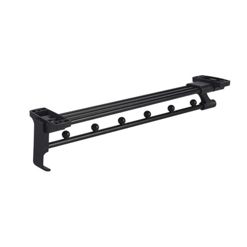 Y02 14 inches 6 Beads Wardrobe Hardware Push-Pull Hanging Rod Clothes Rail
