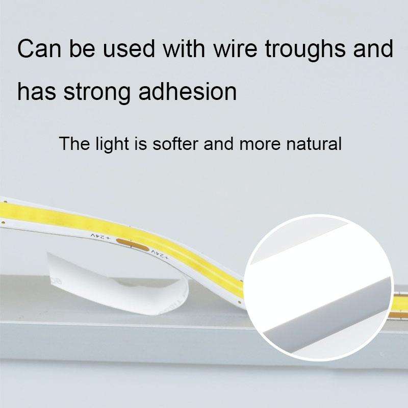 1m 24V 8mm Wide COB Adhesive Decorative LED Light Strip, Specification: 480 Beads-14W-90 Display(...