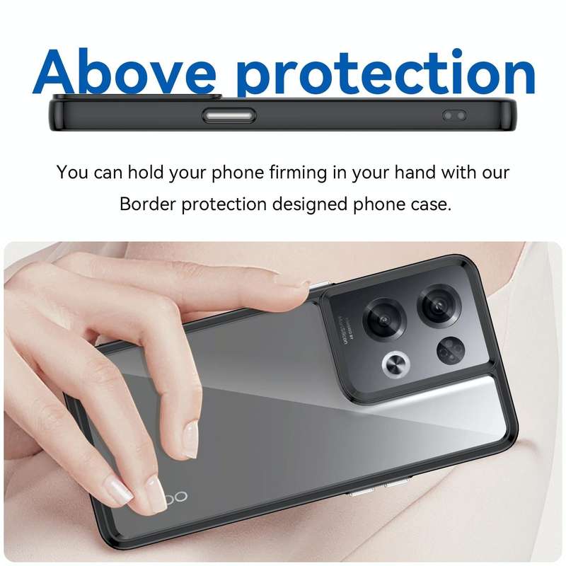 For OPPO Reno8 Pro+ 5G Colorful Series Acrylic + TPU Phone Case(Black)