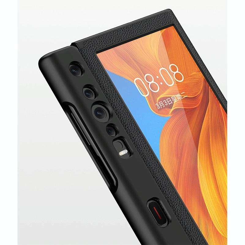 For Huawei Mate Xs GKK Foldable Protective Leather Case + Screen Protector with Holder(Carbon Fiber)