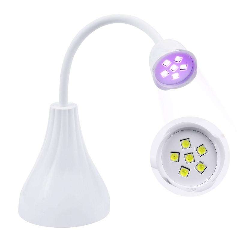 Portable USB Nail Art Rose Nail Polish Glue Phototherapy Lamp(White)