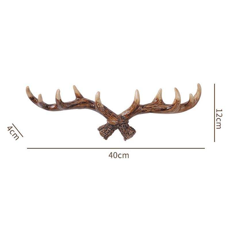Resin Antler Wall Decoration Wall Hanger Home Living Room Entrance Wall Coat Hook(Light Color)