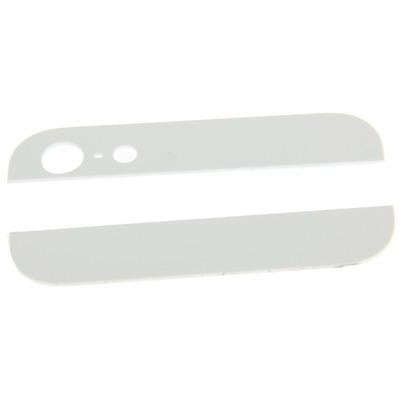 OEM Version Back Cover Top & Bottom Glass Lens for iPhone 5(White)