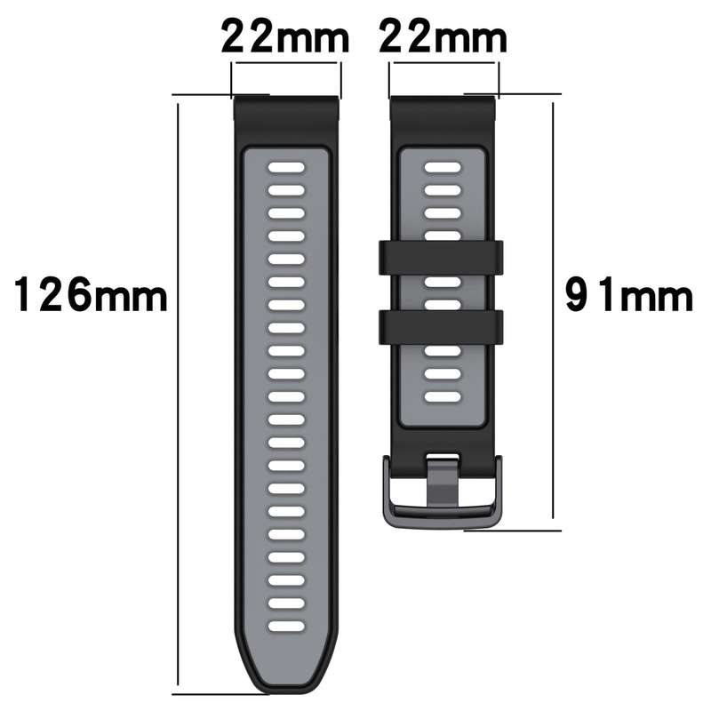 For Garmin Approach S62 Sports Two-Color Silicone Watch Band(White+Black)