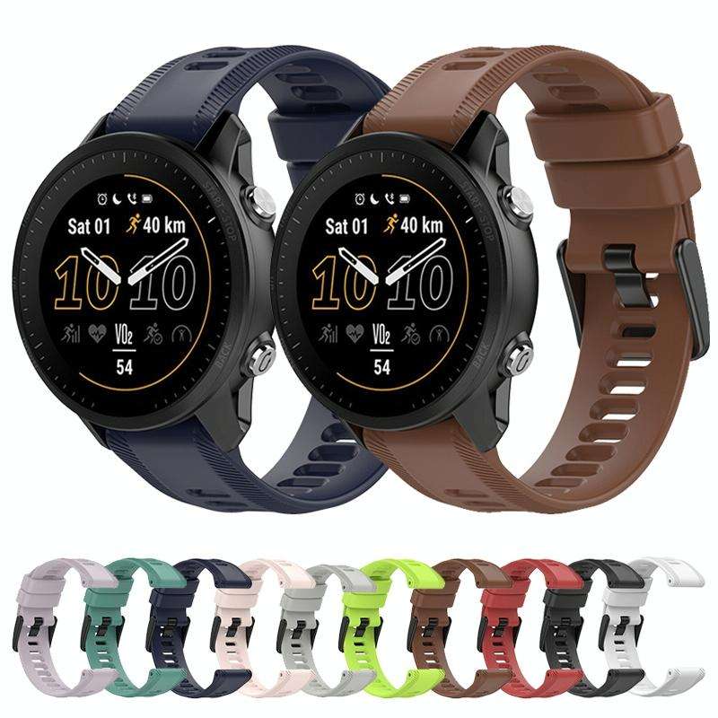 For Garmin Forerunner 945 22mm Solid Color Silicone Watch Band(Rock Gray)
