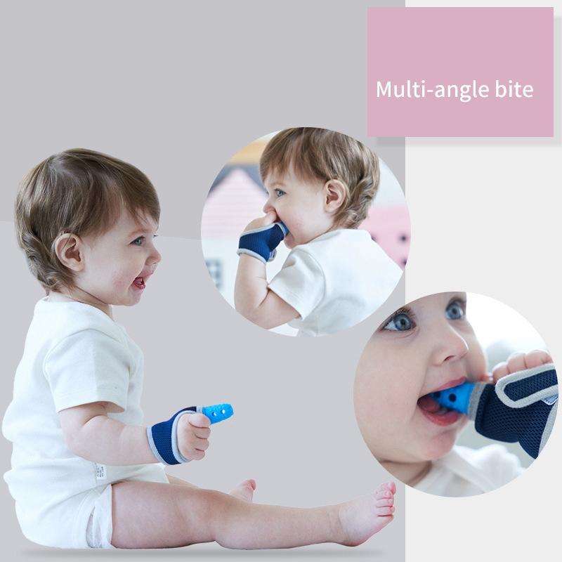 ZT001 Baby Silicone Molar Finger Cots Children Anti-Bite Hand Breathable Thumb Cots Teether Mater...