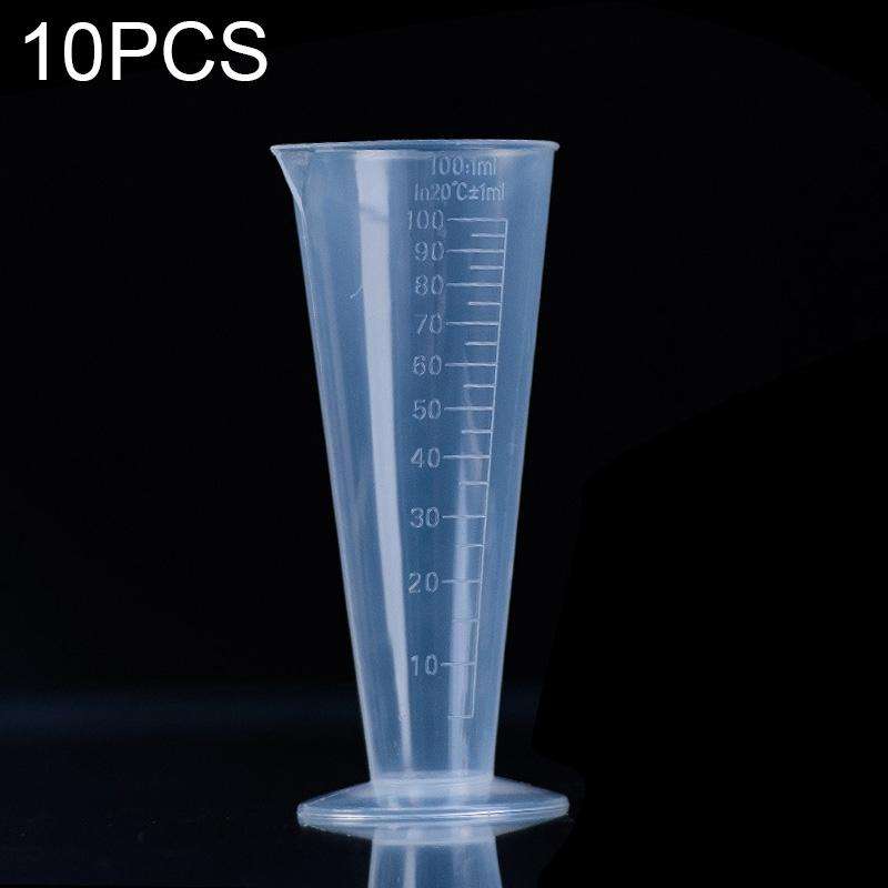 10 PCS 100ml Food Grade PP Plastic Flask Digital Cone Measuring Cup Cylinder Scale Measure Glass ...